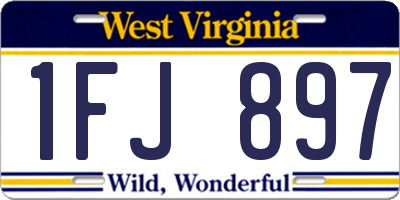 WV license plate 1FJ897