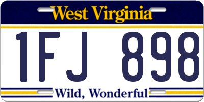 WV license plate 1FJ898