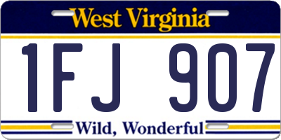 WV license plate 1FJ907