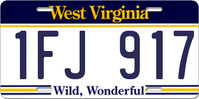 WV license plate 1FJ917