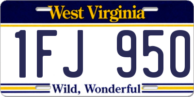 WV license plate 1FJ950