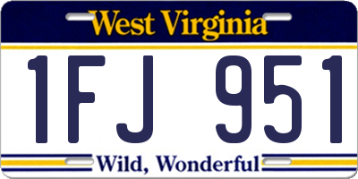 WV license plate 1FJ951