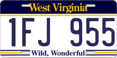 WV license plate 1FJ955