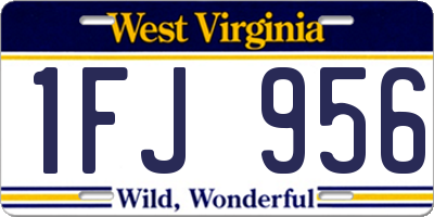 WV license plate 1FJ956