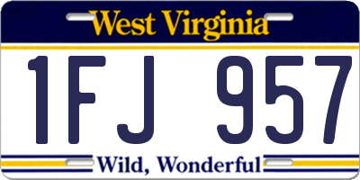 WV license plate 1FJ957