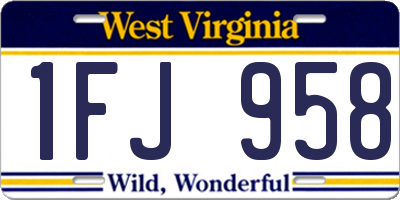 WV license plate 1FJ958
