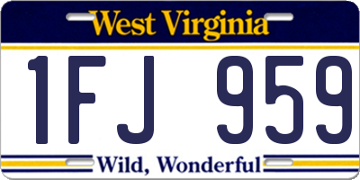 WV license plate 1FJ959
