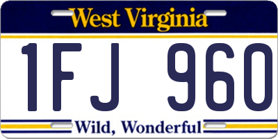 WV license plate 1FJ960