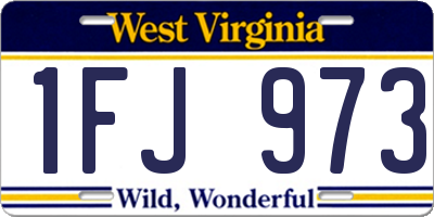 WV license plate 1FJ973