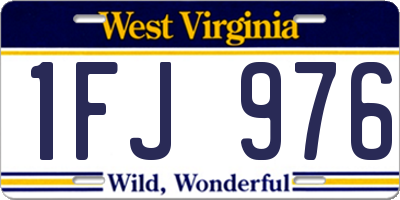 WV license plate 1FJ976