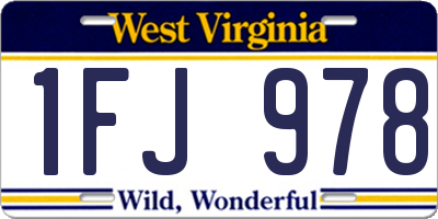 WV license plate 1FJ978