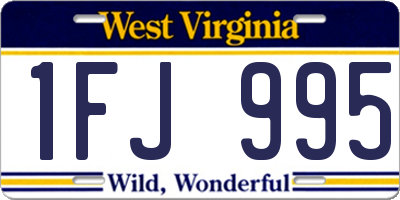WV license plate 1FJ995
