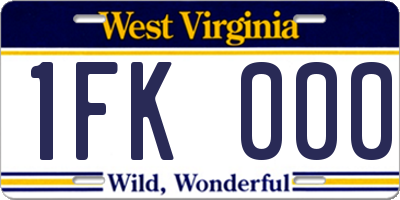 WV license plate 1FK000