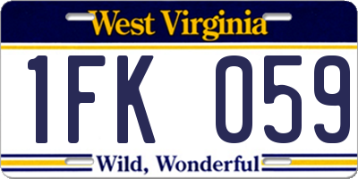 WV license plate 1FK059