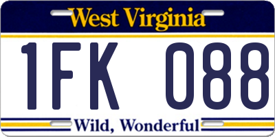 WV license plate 1FK088