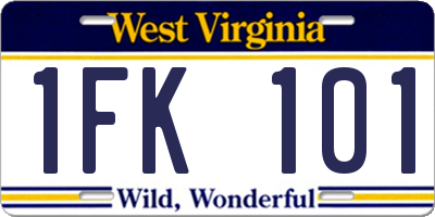 WV license plate 1FK101