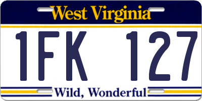 WV license plate 1FK127