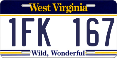 WV license plate 1FK167