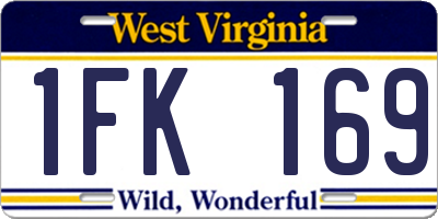 WV license plate 1FK169