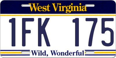 WV license plate 1FK175
