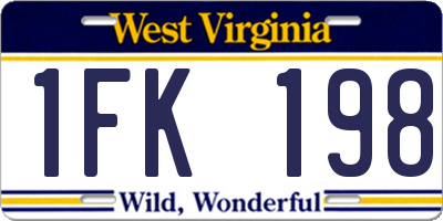WV license plate 1FK198