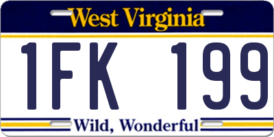 WV license plate 1FK199