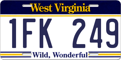 WV license plate 1FK249