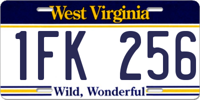 WV license plate 1FK256