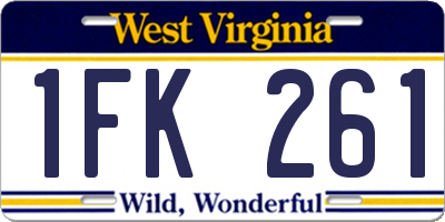 WV license plate 1FK261