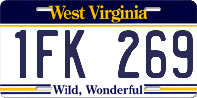 WV license plate 1FK269