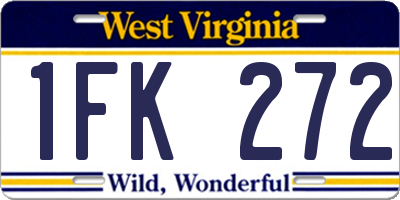 WV license plate 1FK272