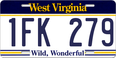 WV license plate 1FK279