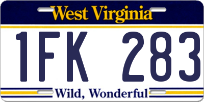WV license plate 1FK283