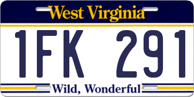 WV license plate 1FK291