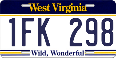 WV license plate 1FK298