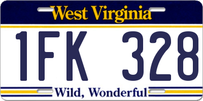 WV license plate 1FK328