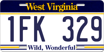 WV license plate 1FK329