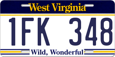 WV license plate 1FK348