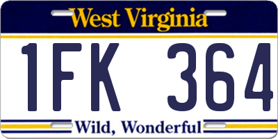 WV license plate 1FK364