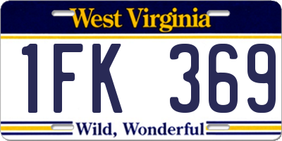 WV license plate 1FK369