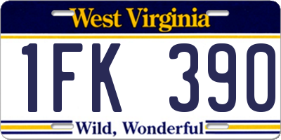 WV license plate 1FK390