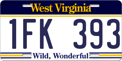 WV license plate 1FK393