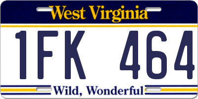 WV license plate 1FK464