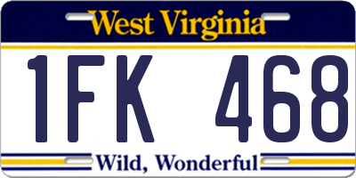 WV license plate 1FK468