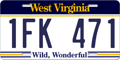 WV license plate 1FK471