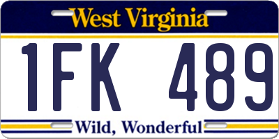WV license plate 1FK489