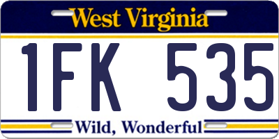 WV license plate 1FK535