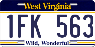 WV license plate 1FK563