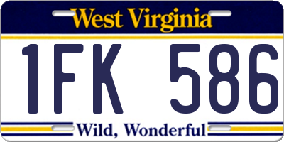 WV license plate 1FK586