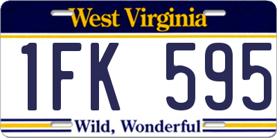 WV license plate 1FK595